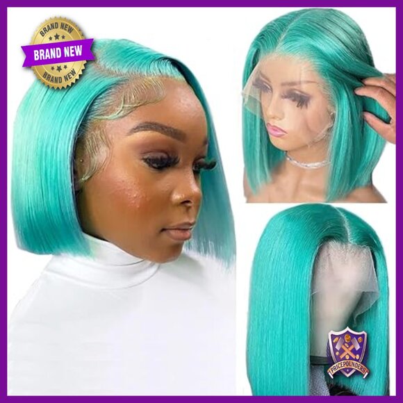 Short Bob Human Hair Lace Front Wig, Glueless, Pre Plucked, 10 Inch main image 5
